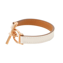 将图像加载到图库查看器中，HERMES Leather Bracelet Croisier Size T2 Nata Swift Leather
