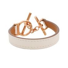 将图像加载到图库查看器中，HERMES Leather Bracelet Croisier Size T2 Nata Swift Leather
