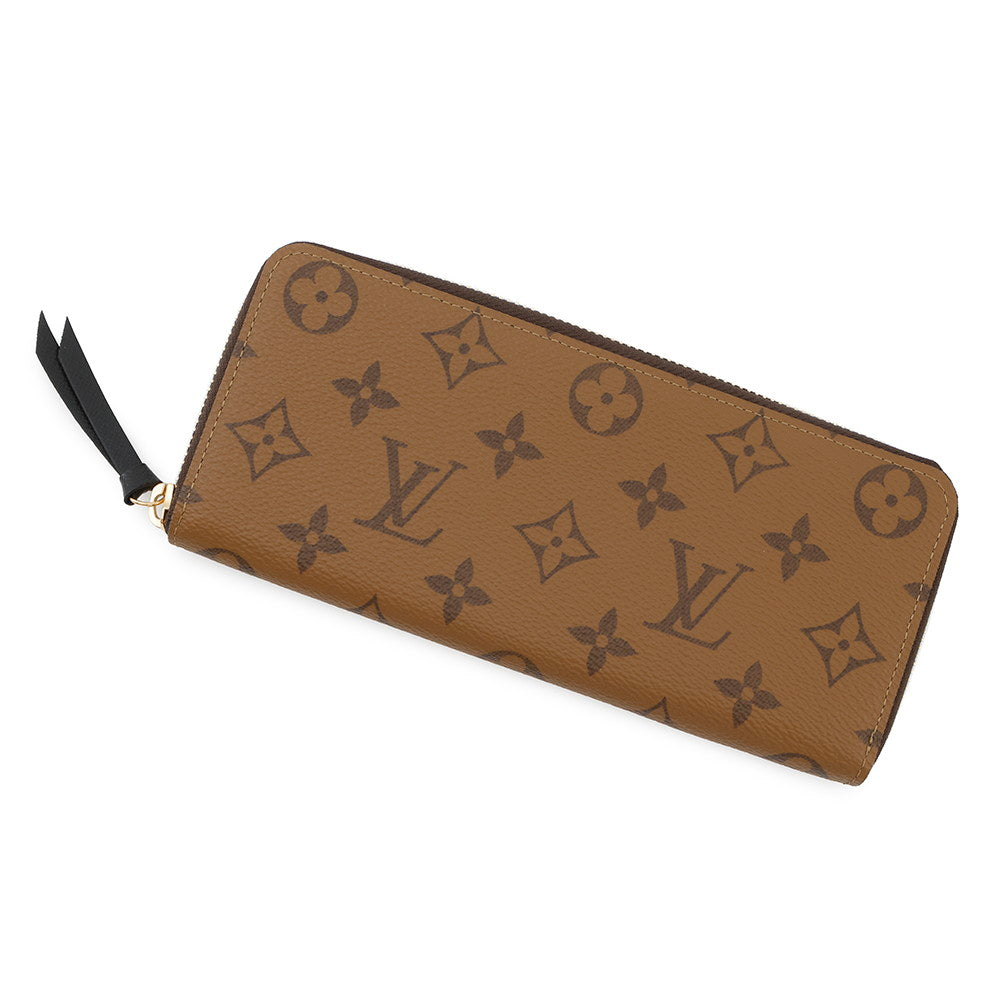 LOUIS VUITTON Portefeuille Clemence NoirM82336 Monogram Reverse Canvas