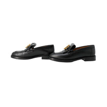 Load image into Gallery viewer, HERMES Mocassins Impact Black251228Z Calf Leather Size 36 1/2
