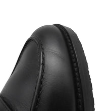 Load image into Gallery viewer, HERMES Mocassins Impact Black251228Z Calf Leather Size 36 1/2

