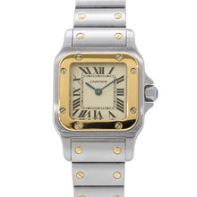 将图像加载到图库查看器中，CARTIER Santos Garbe SM 35.5mm × 23.5mm Stainless Steel K18YG Ivory DialW20012C4

