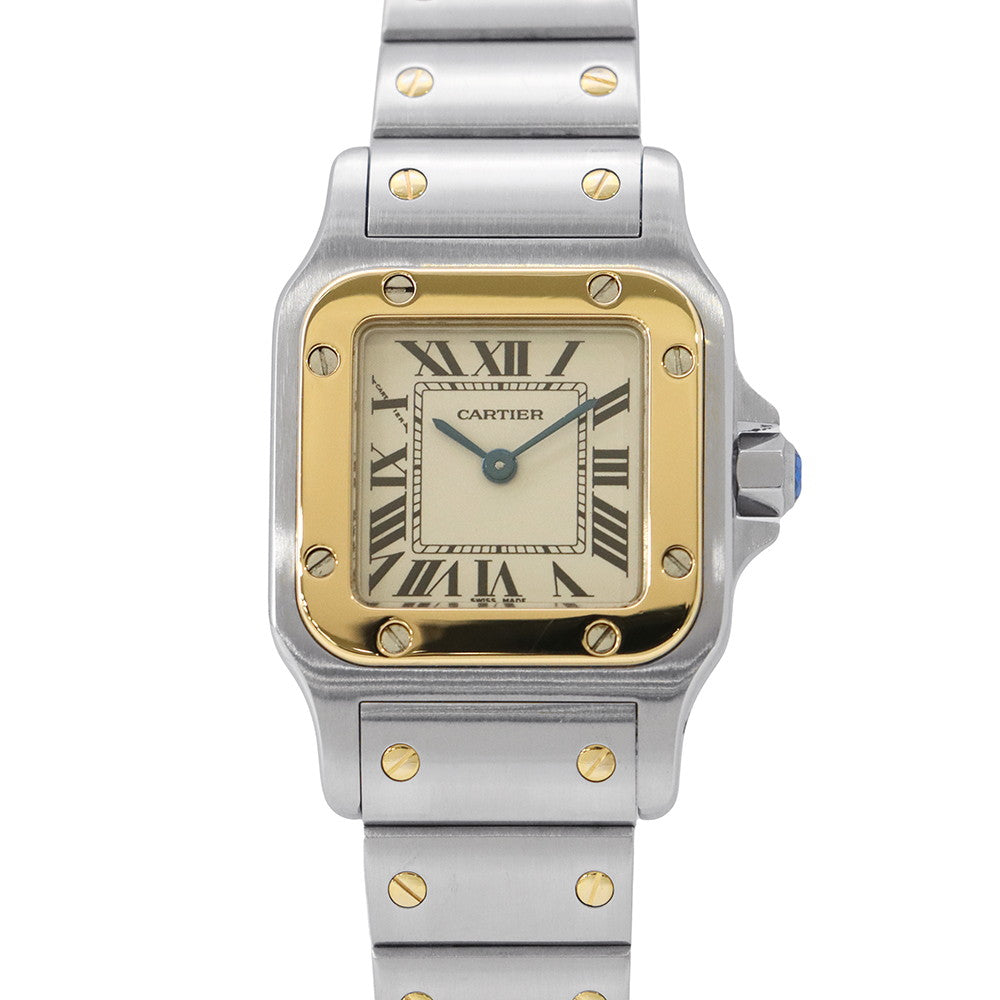 CARTIER Santos Garbe SM 35.5mm × 23.5mm Stainless Steel K18YG Ivory DialW20012C4