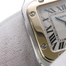 将图像加载到图库查看器中，CARTIER Santos Garbe SM 35.5mm × 23.5mm Stainless Steel K18YG Ivory DialW20012C4

