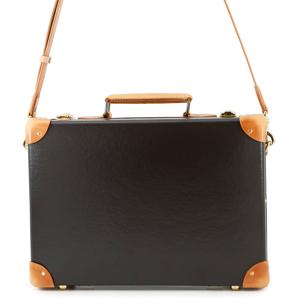 GLOBE TROTTER Safari Attaché Dark Brown Vulcan Fiber Size Small