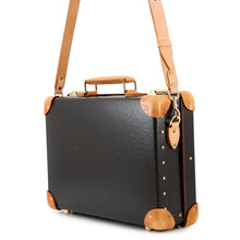 Load image into Gallery viewer, GLOBE TROTTER Safari Attaché Dark Brown Vulcan Fiber Size Small
