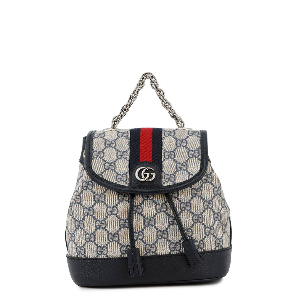 GUCCI GG Supreme Ophidia Mini Backpack Navy/Beige795221 GG Supreme Leather