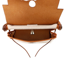 将图像加载到图库查看器中，HERMES Herbag zip Fauve Toile H Vache Hunter Leather Size Mini
