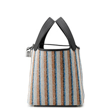 将图像加载到图库查看器中，HERMES Picotin Lock Blanket Black /Ecru/Fauve/Blue Zanzibar Toile H Swift Leather Size PM
