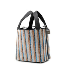 将图像加载到图库查看器中，HERMES Picotin Lock Blanket Black /Ecru/Fauve/Blue Zanzibar Toile H Swift Leather Size PM
