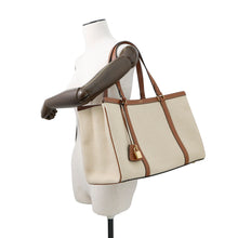 将图像加载到图库查看器中，CELINE Medium Cabas16(Saise) Tote Bag Natural/Tan197332DUH.02NT Canvas Leather
