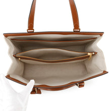 将图像加载到图库查看器中，CELINE Medium Cabas16(Saise) Tote Bag Natural/Tan197332DUH.02NT Canvas Leather
