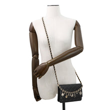 Load image into Gallery viewer, CHANEL Chain wallet with Bag Charm BlackAP1960 Lambskin/Faux Pearl /Rhinestone

