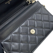 Load image into Gallery viewer, CHANEL Chain wallet with Bag Charm BlackAP1960 Lambskin/Faux Pearl /Rhinestone
