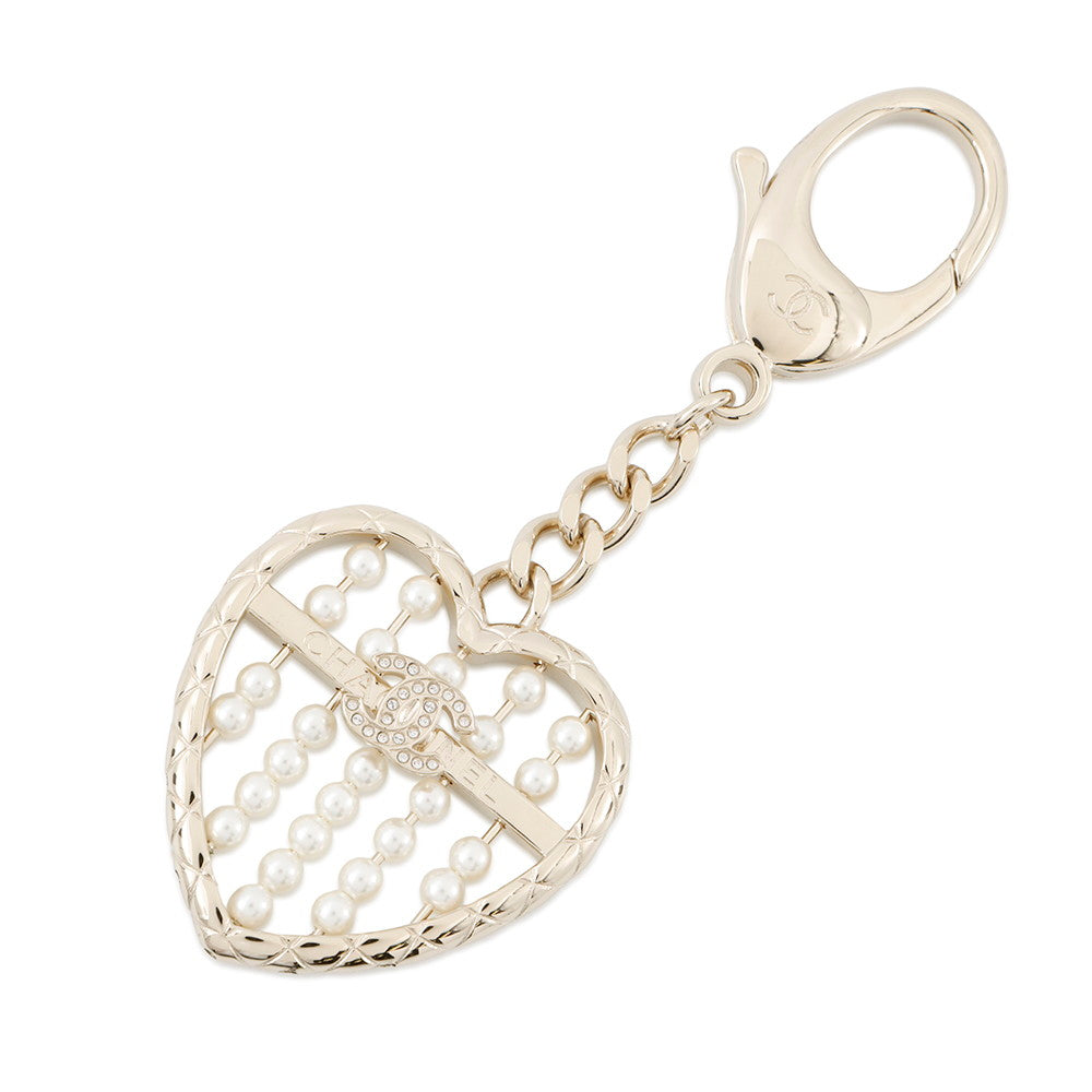 CHANEL Heart Bag CharmABG045 PG Faux Pearl