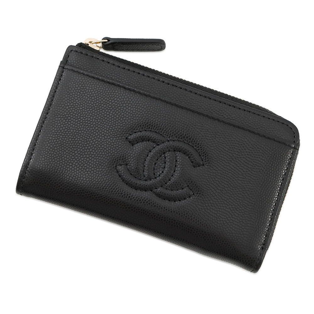 CHANEL Fragment Card Case BlackAP4661 Caviar Leather