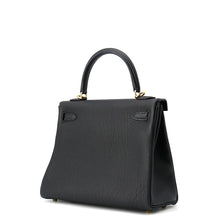 将图像加载到图库查看器中，HERMES Kelly Retourne Black Togo Leather Size 25
