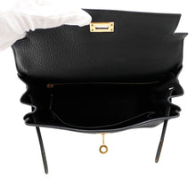 将图像加载到图库查看器中，HERMES Kelly Retourne Black Togo Leather Size 25
