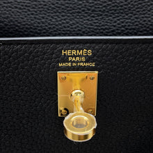 将图像加载到图库查看器中，HERMES Kelly Retourne Black Togo Leather Size 25

