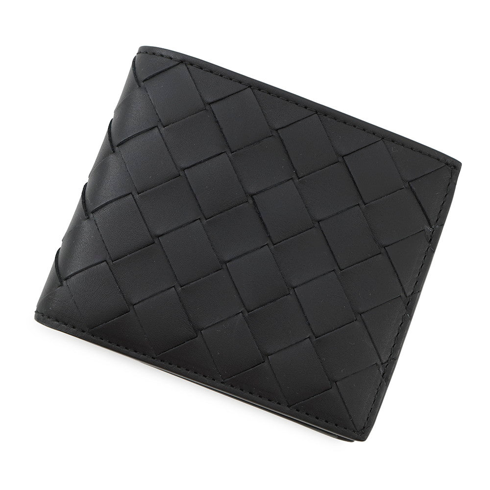 Bottega Veneta INTRECCIATO Bifold Wallet Compact Wallet Black749412 Leather