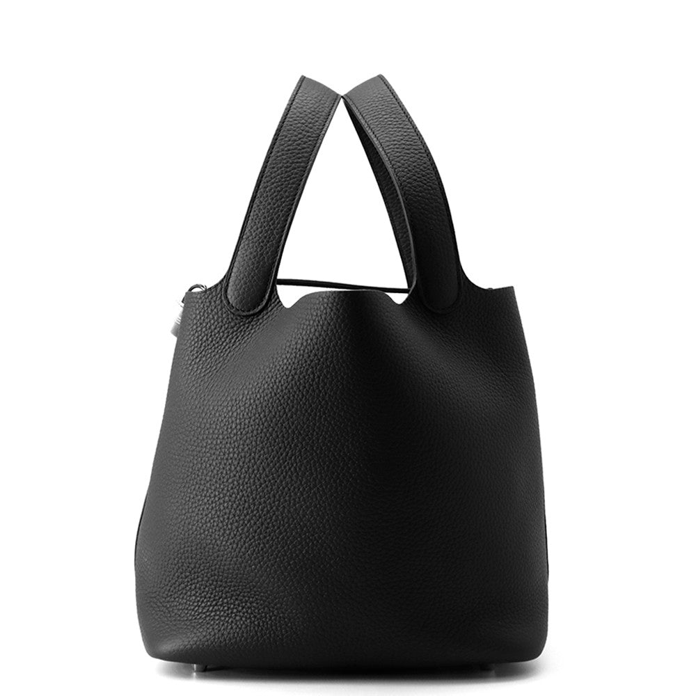 HERMES Picotin Lock Black Taurillon Clemence Size MM