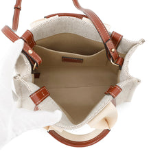 将图像加载到图库查看器中，Chloe Woody 2WAY Tote Bag Beige/BrownCHC21WS397E6690U Canvas Leather Size Small
