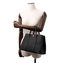 将图像加载到图库查看器中，HERMES Garden Party Black Negonda Leather Size TPM
