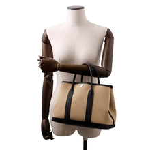 将图像加载到图库查看器中，HERMES Garden Party Trench/Black Toile H Negonda Leather Size TPM
