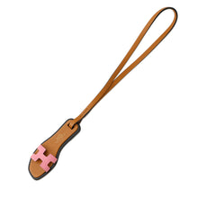 Load image into Gallery viewer, HERMES Oran Nano Bag Charm Pink/Natural Sable/Black Epsom Vache Hunter Leather Vaux Butler
