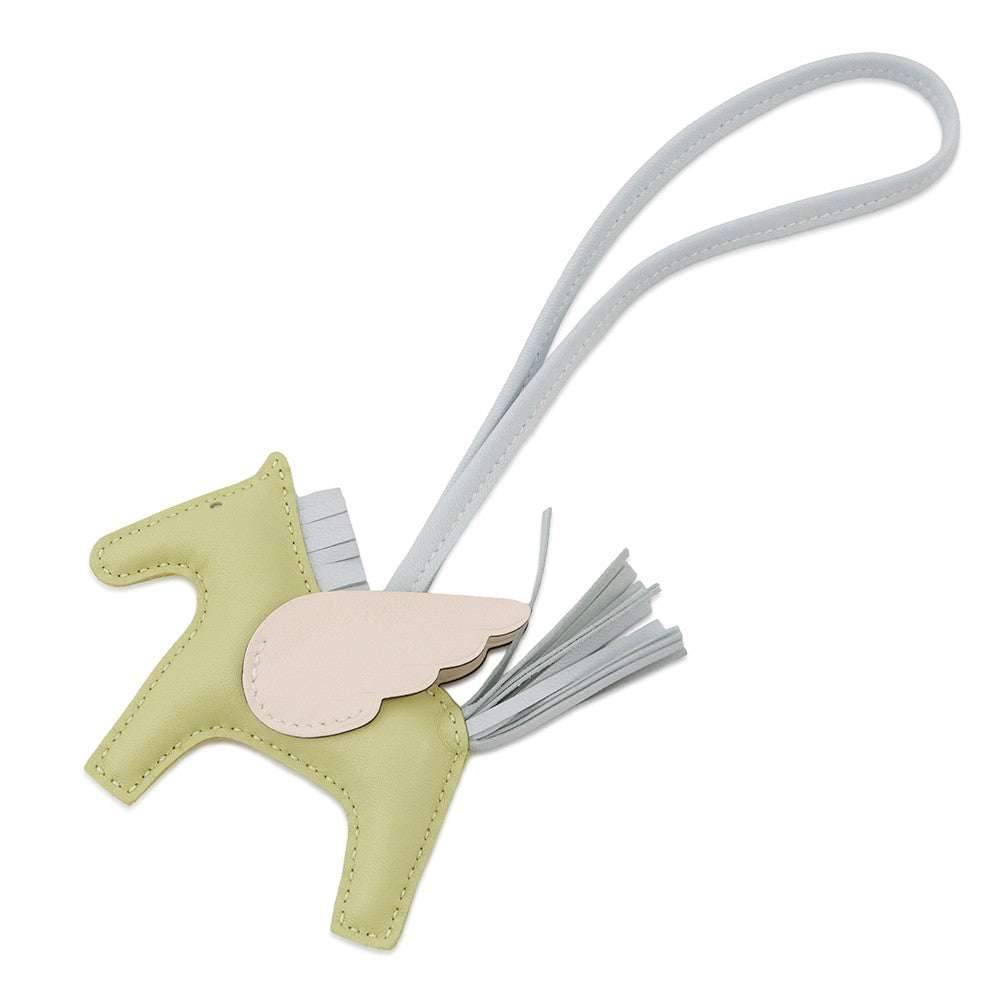 HERMES Rodeo Pegasus Jaune Bull John / Blue Blum / Nata Lambskin Size PM