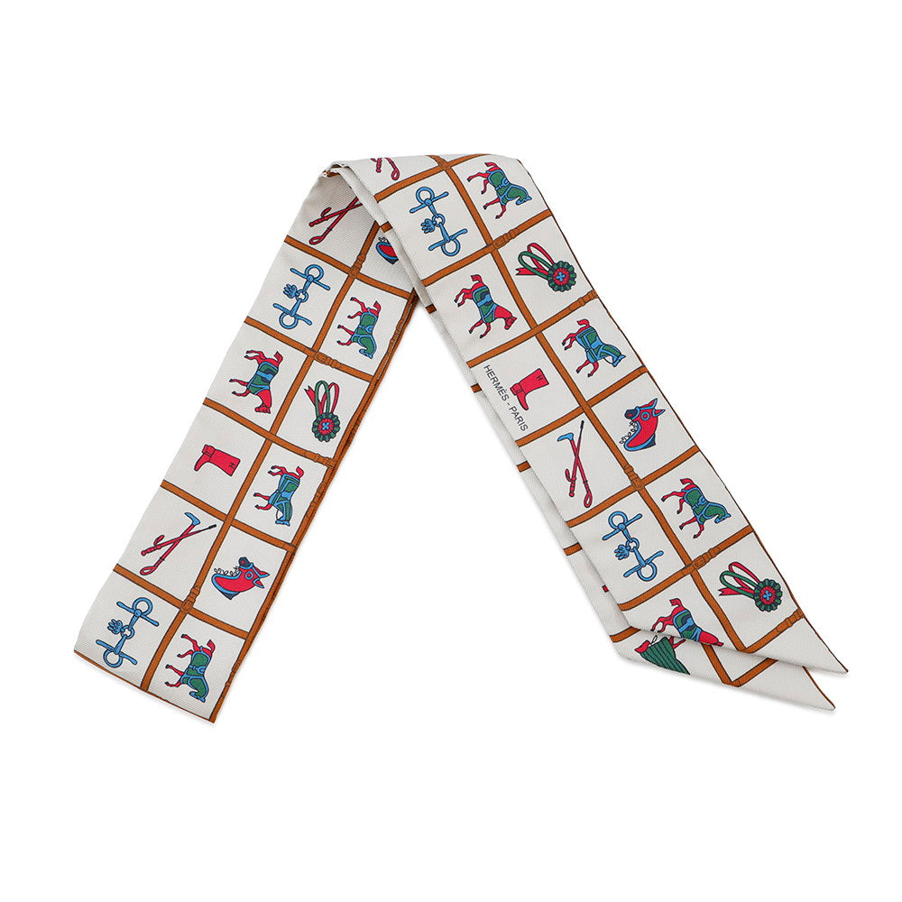HERMES Twilly Couvertures et Tenues de jour Cream/Blanc/Rose Silk100%