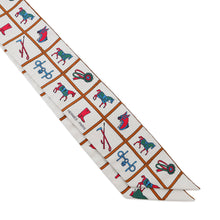 Load image into Gallery viewer, HERMES Twilly Couvertures et Tenues de jour Cream/Blanc/Rose Silk100%
