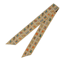 Load image into Gallery viewer, HERMES Twilly Couvertures et Tenues de jour Mordre/Blanc/Blue Silk100%
