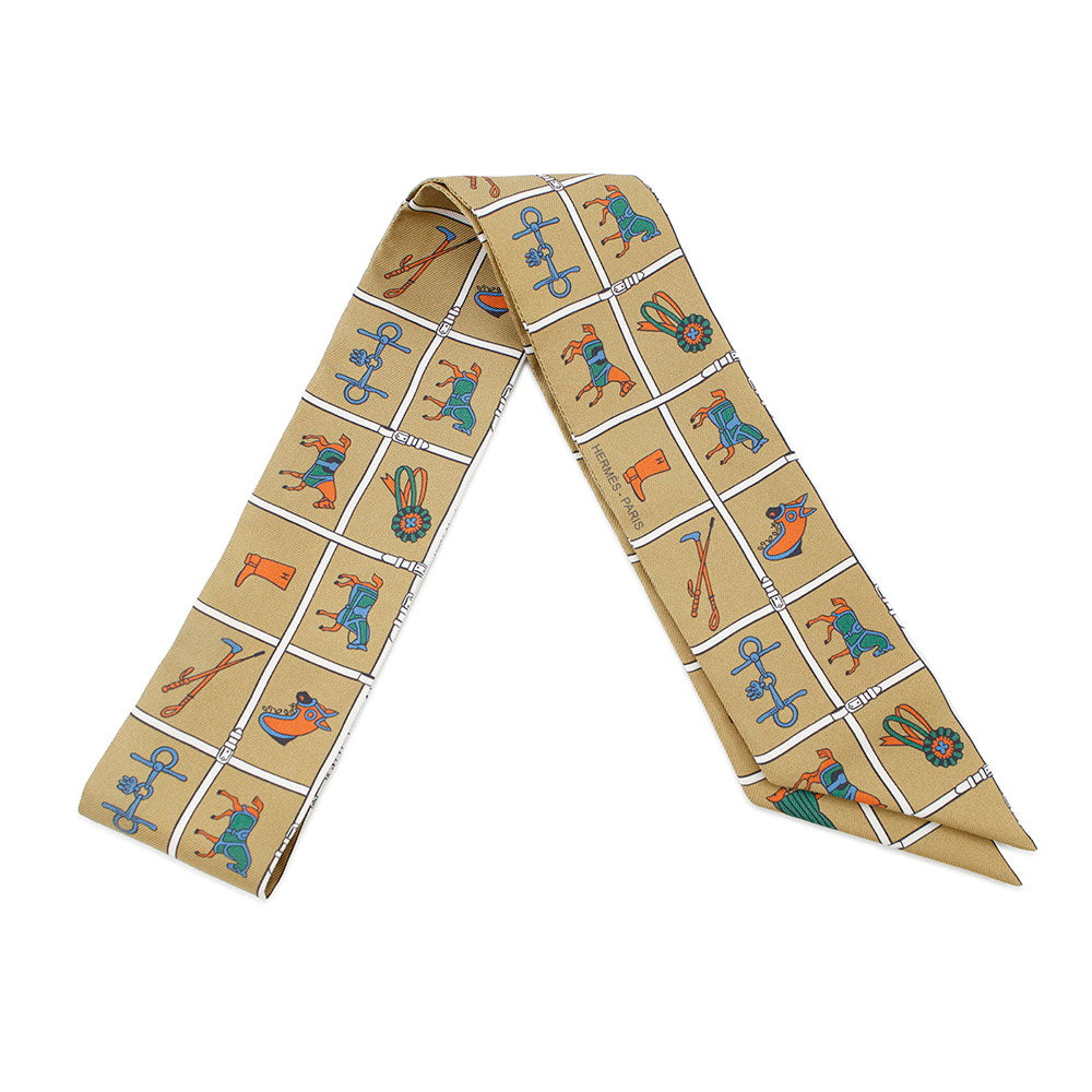 HERMES Twilly Couvertures et Tenues de jour Mordre/Blanc/Blue Silk100%