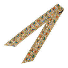 Load image into Gallery viewer, HERMES Twilly Couvertures et Tenues de jour Mordre/Blanc/Blue Silk100%

