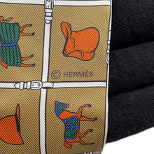Load image into Gallery viewer, HERMES Twilly Couvertures et Tenues de jour Mordre/Blanc/Blue Silk100%
