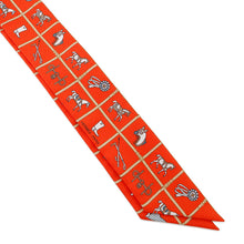 将图像加载到图库查看器中，HERMES Twilly Couvertures et Tenues de jour Vermillon /Beige/White Silk100%
