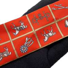 将图像加载到图库查看器中，HERMES Twilly Couvertures et Tenues de jour Vermillon /Beige/White Silk100%
