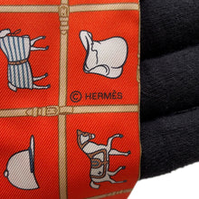 Load image into Gallery viewer, HERMES Twilly Couvertures et Tenues de jour Vermillon /Beige/White Silk100%
