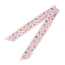 Load image into Gallery viewer, HERMES Twilly Couvertures et Tenues de jour Rose/Blue/Vert Silk100%
