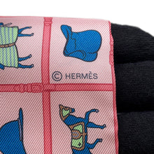 Load image into Gallery viewer, HERMES Twilly Couvertures et Tenues de jour Rose/Blue/Vert Silk100%
