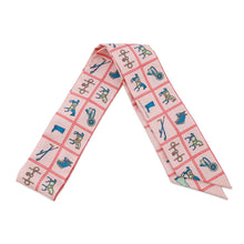 Load image into Gallery viewer, HERMES Twilly Couvertures et Tenues de jour Rose/Blue/Vert Silk100%
