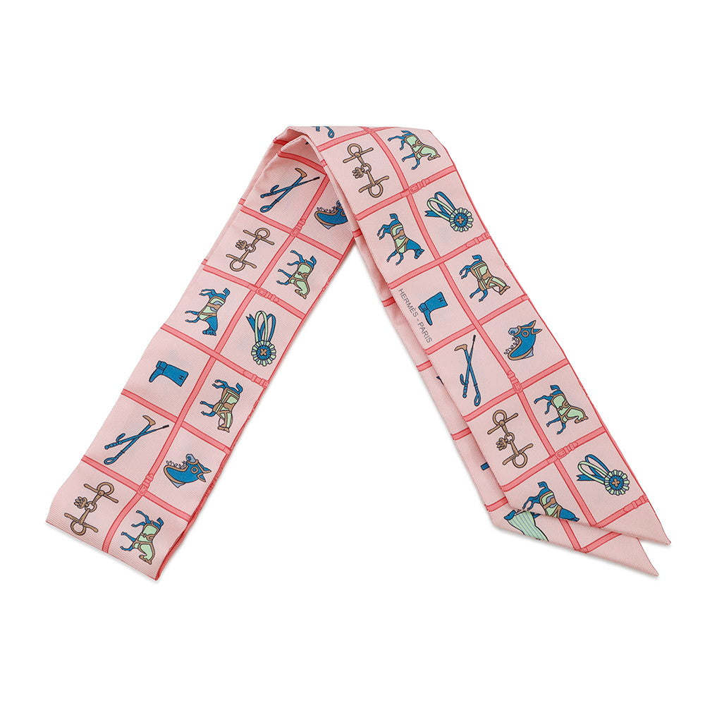 HERMES Twilly Couvertures et Tenues de jour Rose/Blue/Vert Silk100%