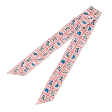 Load image into Gallery viewer, HERMES Twilly Couvertures et Tenues de jour Rose/Blue/Vert Silk100%
