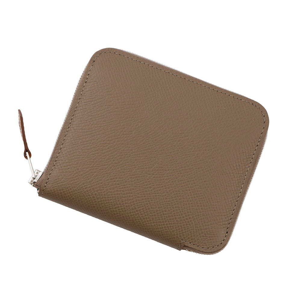 HERMES Azap compact silk in Etoupe Epsom