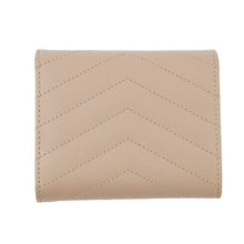 将图像加载到图库查看器中，SAINT LAURENT PARIS Cassandra Matelasse Multifold Wallet Dark Beige692061 Leather
