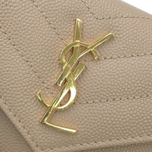 Load image into Gallery viewer, SAINT LAURENT PARIS Cassandra Matelasse Multifold Wallet Dark Beige692061 Leather
