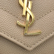 Load image into Gallery viewer, SAINT LAURENT PARIS Cassandra Matelasse Multifold Wallet Dark Beige692061 Leather
