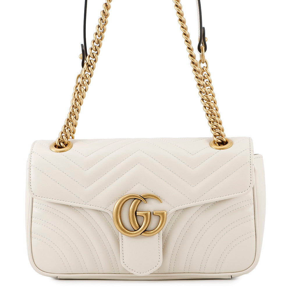 GUCCI GG Marmont ChainShoulder Bag Beige443497 Leather