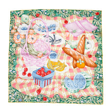 Load image into Gallery viewer, HERMES Scarf Carre 《Carre on the Grass》 Size 90 Green/Yellow/MauveH004181S Silk100%
